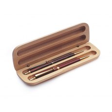 Large Maple Pen Box - Double