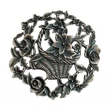 Pewter Lid - Flower Basket