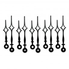 Black Diamond Clock Hands 85mm (Pack of 5 Pairs)