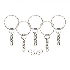 Split Keyring with Chain (Pack of 5)