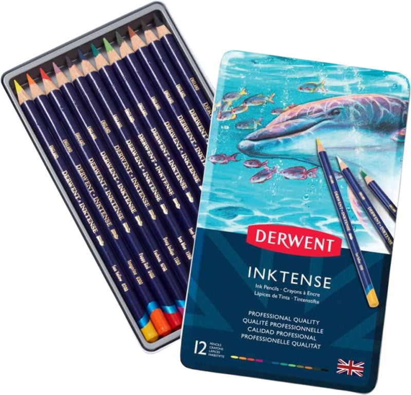 INK12 - Inktense Watersoluable Pencils - 12 Pencil Pack