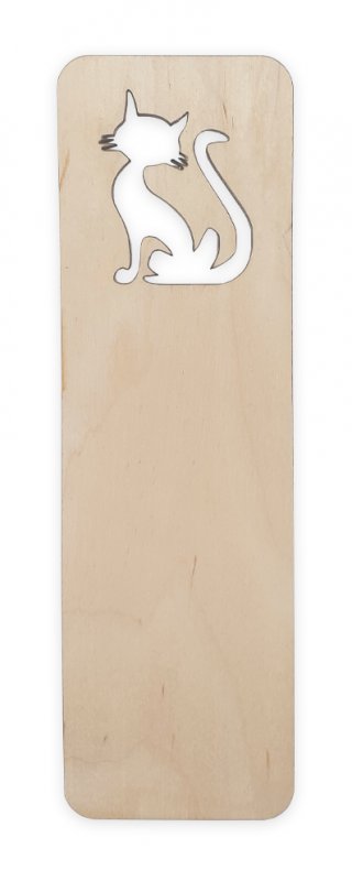 J10128 - Wooden Bookmark - Cat