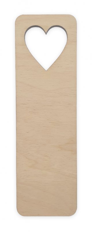 J10130 - Wooden Bookmark - Heart