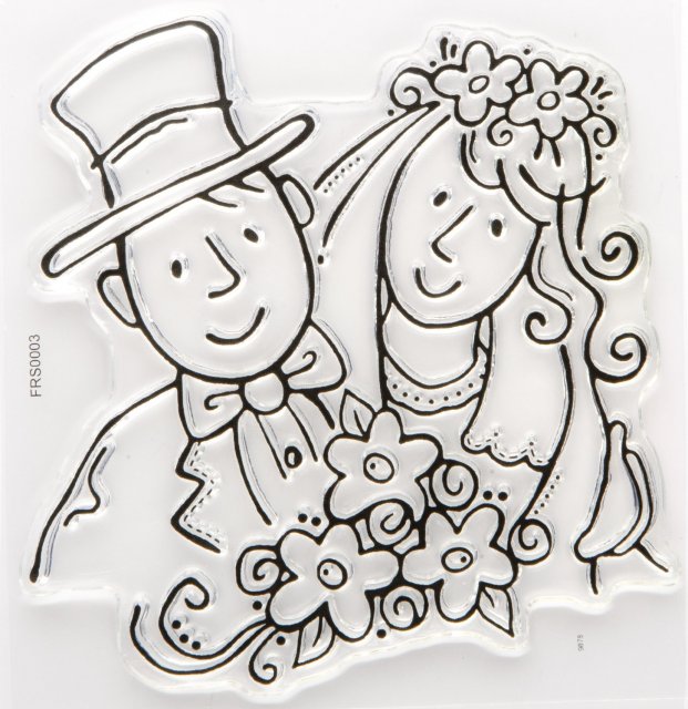 J80017 - Woodware Clear Stamp - Bride and Groom