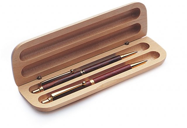 MPB02 - Large Maple Pen Box - Double