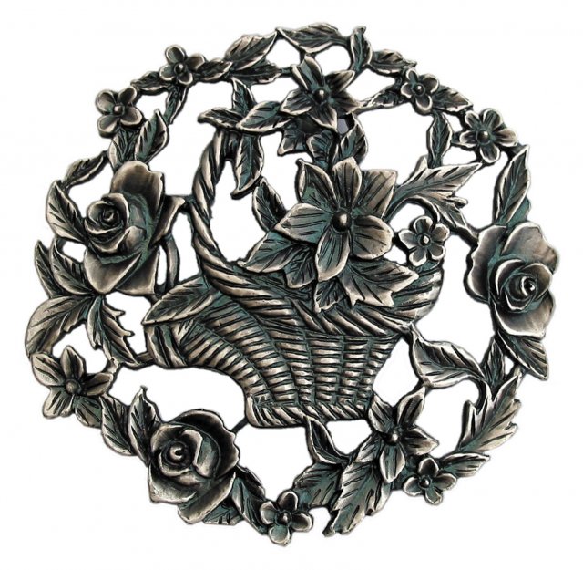 PL5 - Pewter Lid - Flower Basket