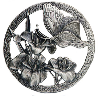 PL6 - Pewter Lid - Butterfly