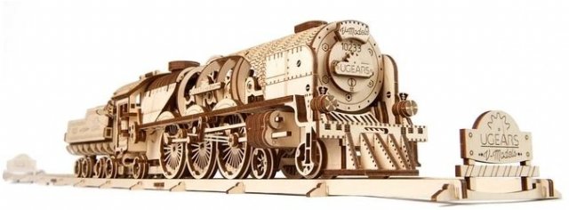 UGVE443 - V-Express Steam Train and Tender Mechanical Model Kit