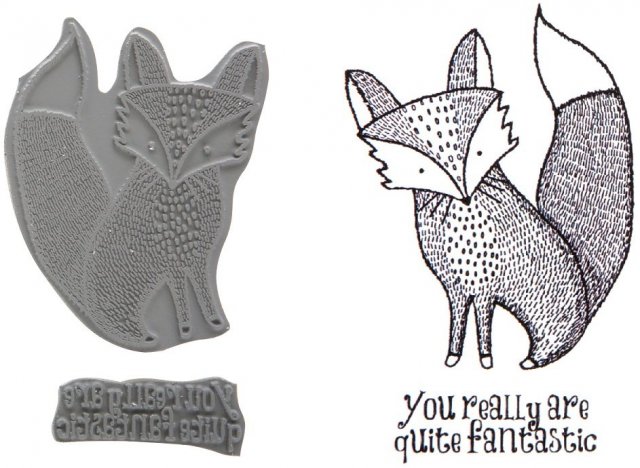 J80059 - Pre-Cut Stamp - Mr Fox, Set of 2