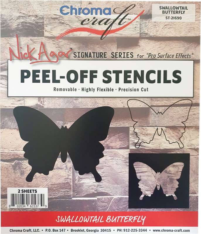 STSWA Swallowtail Butterfly Peel-Off Stencil Set