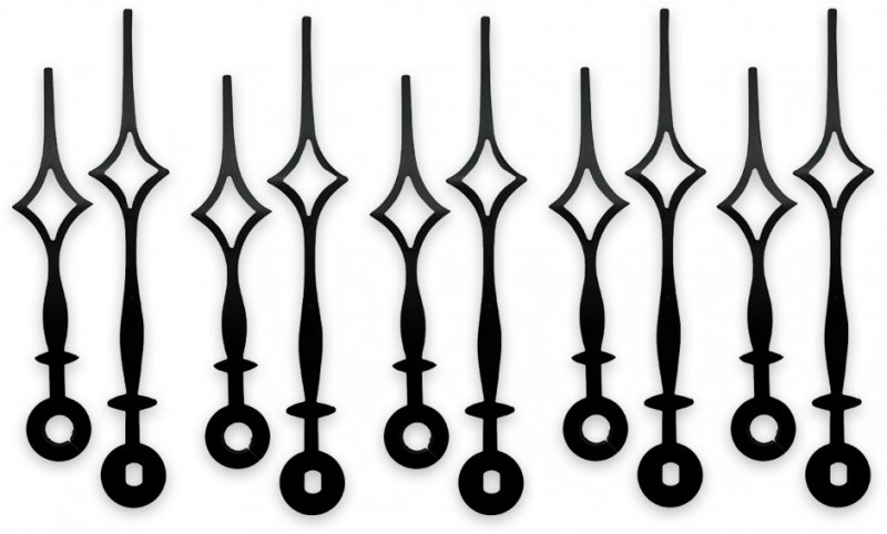 805G Black Diamond Clock Hands 85mm (Pack of 5 Pairs)