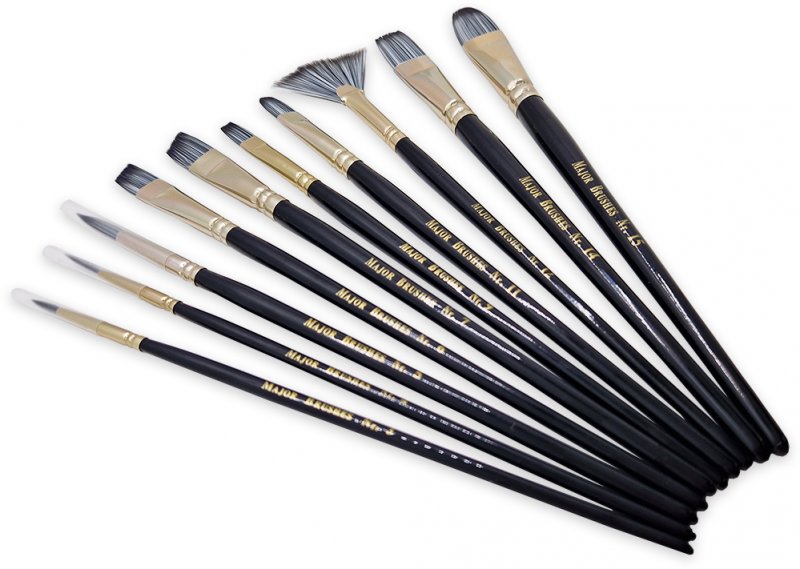 SSAB10 - Silvertone Synthetic Brush Set