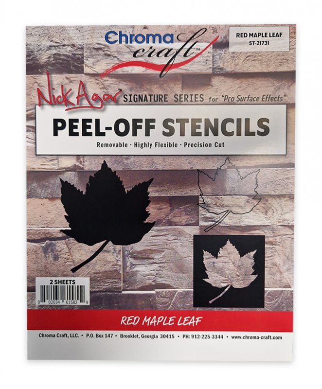 STRML - Red Maple Leaf Peel-Off Stencil Set