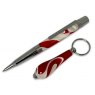 Chrome Pyramidal Sienna Twist Pen & Keyring Bundle